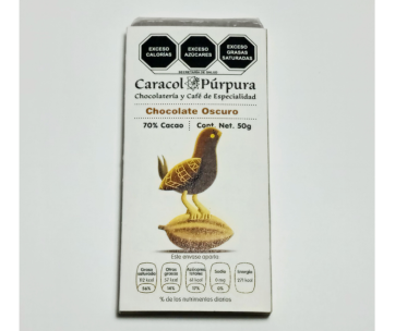 Chocolate oscuro 70%. Caracol Púrpura
